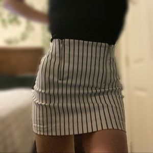 striped b&w skirt with front zippers